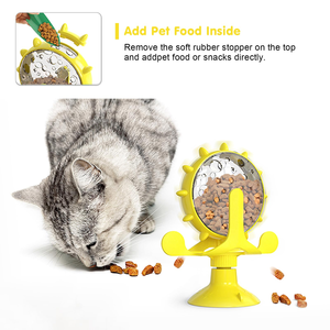 Intelligence Interactive Slow Feeder Puzzle for Cats and Dogs Windmill Turntable Cat Dog Food Leaker Toy Funny Windmill Cat Toy - Product Image 5