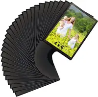 Iconikal Magnetic Photo Sleeves, Black, 4 x 6-Inch, 11 Pack