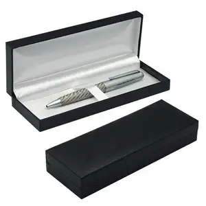 Caja de bolígrafo de regalo de lujo, tamaño y forma personalizados, caja de papel de terciopelo negro