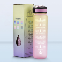 Gourde anti-fuite, 2022/900ML, 1 l, 32 Oz, sans BPA, bouteille avec marqueur chronomètre, infuseur de fruits
