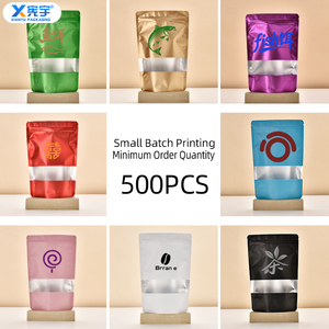 Sachet refermable en aluminium mat avec logo personnalisé, noir, <span class=keywords><strong>blanc</strong></span>, <span class=keywords><strong>rouge</strong></span>, vert, bleu, pour emballage alimentaire anti-odeur - Product Image 4