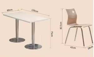 <strong>Foldable</strong> Canteen Furniture Restaurant <strong>Table</strong> Wooden Dining Desk <strong>Table</strong> with Strong Steel Frame <strong>and</strong> Plywood <strong>Chairs</strong> Seat - Product Image 6