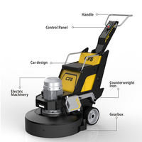 Machine de meulage planétaire à tête rotative pour granit, marbre et béton, haute efficacité, 220 V/380 V, 18,5 kW