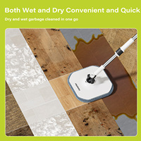 Homettler CW003-T Serpillère rotative avec seau, écologique, taux d'hydratation élevé, tampons de serpillère réutilisables, essorage automatique, serpillère télescopique
