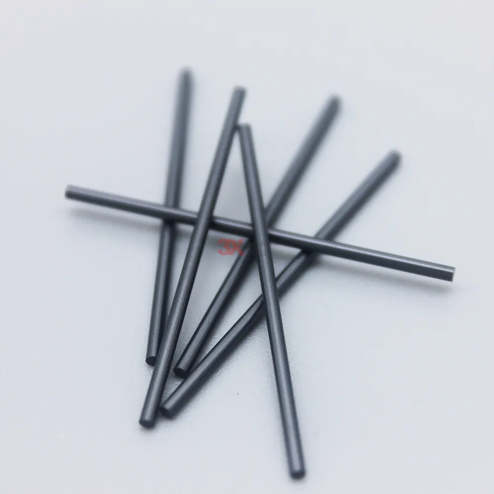 Parti in ceramica 3X OEM 1.0 1.5mm carburo di silicio nitruro Pin Bar Liner Stick cilindro di allumina albero di Zirconia asta di nitruro di silicio