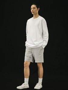 Nouveau t-shirt décontracté polyvalent à manches longues, 100 % coton, couleur unie, t-shirt simple et décontracté à col rond et manches longues - Product Image 3