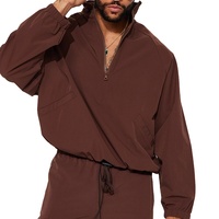 Coupe-vent en nylon rose avec impression personnalisée pour hommes Bomber Anorak en nylon à demi-fermeture éclair Veste homme