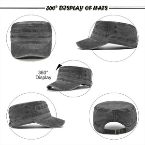 Gorra Plana de Algodón Lavado Estilo Vintage, Ajustable, Tipo Cadete, para Uso Casual al Aire Libre - Product Image 2