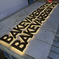 Enseignes lumineuses LED personnalisées noires rétroéclairées pour hôpitaux, entreprises, enseignes murales 3D intérieures pour logos commerciaux