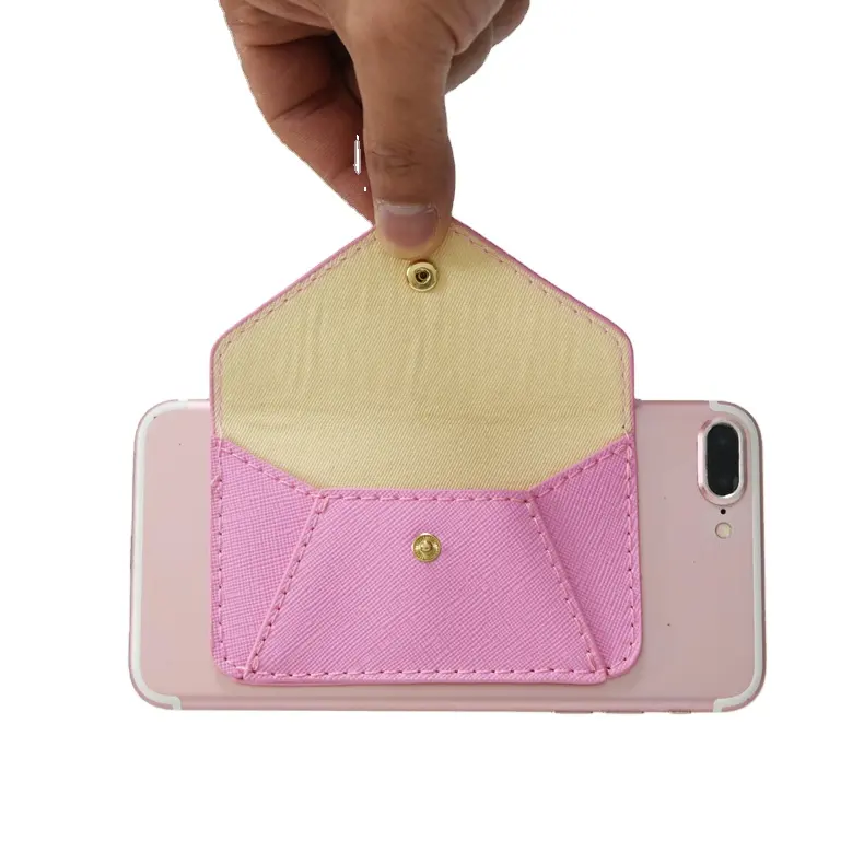 Adhesive Phone Wallet Thin Nylon pocket Stick-on Credit Card Holder Sticker Adhesive Cell Phone Wallet