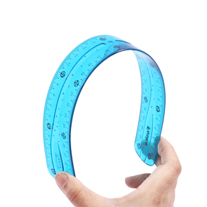 포스카 노랑 초록 빨강 파랑 여러 색상 8인치/20cm 및 12인치/30cm 플라스틱 투명 유연 자(센티미터 눈금) - Product Image 3