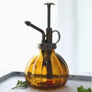 Mister de agua para plantas de vidrio acanalado de estilo <span class=keywords><strong>vintage</strong></span> de 200ml con bomba superior ABS de Color negro plateado dorado (capacidad total 230ml) - Product Image 2