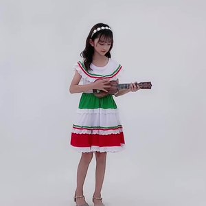 Girls Mexican Folklorico Dress - Traditional Cinco De Mayo Fiesta Party Costume
