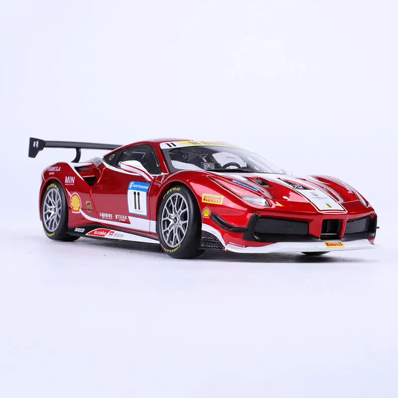 Bburago 1:24 Ferrar I 488 แข่งรถกีฬาท้าทายเปิดประตูคอลเลกชันDie Castรถโลหะผสมรถโลหะรุ่นของเล่น