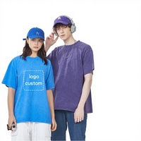 T-shirts en tricot surdimensionnés vintage à logo personnalisé, poids lourd, 250g, 100% coton, unisexe, luxe, écologiques, respirants