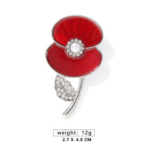 Эмалевый значок для ветеранов мака, металлическая эмаль, Цветочная Брошь, значок на лацкан, мягкая/твердая эмаль, дизайн логотипа компании - Product Image 3