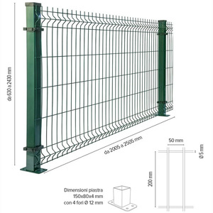 Panneau de clôture de jardin en treillis soudé 3D en V, galvanisé à chaud en PVC, anti-escalade, revêtement poudré, pour villas résidentielles et écoles - Product Image 2