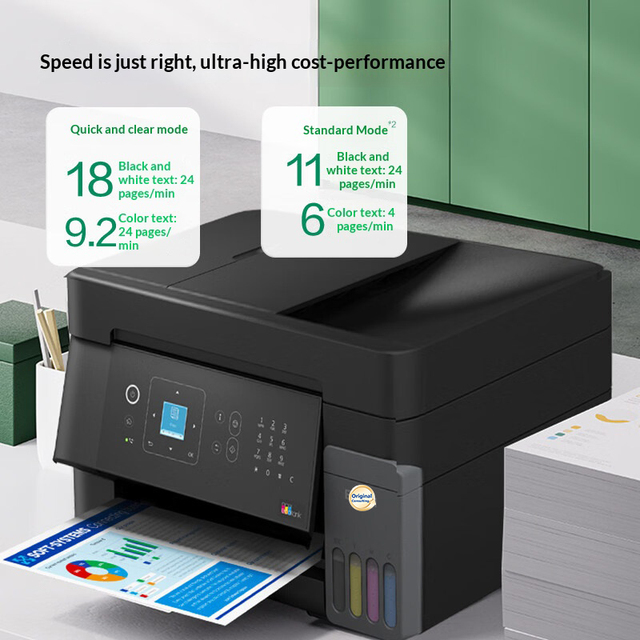 EP L5398 Inkjet Printer - A4 Color Continuous Scan Copy Automatic Feed Unit Fax Multi-function All-in-One Machine