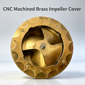 ฝาครอบใบพัดทองเหลืองขัดเงา CNC พร้อมฝาครอบตัวปั๊มทองเหลืองสีทองขัดเงา พร้อมรูยึดแบบฟันเลื่อยด้านนอก - Product Image 1