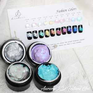 Campioni Gratuiti Gel Aurora con Texture 3D in 10 Colori Gel Perlato Scintillante per Nail Art Gel Solido Anti-Colatura - Product Image 3