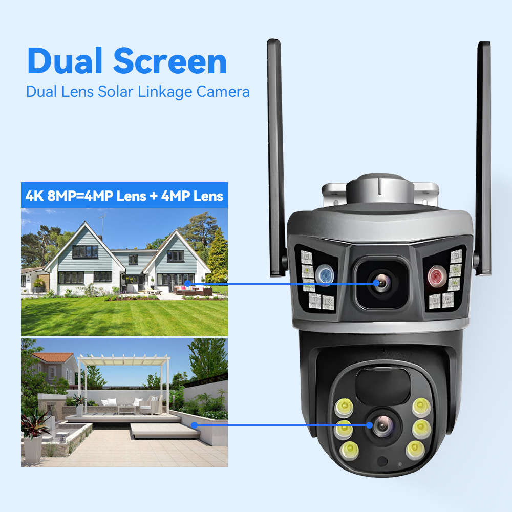 QL34 V380 Pro 6MP Solar CCTV Camera with Dual Lens 360 Degree PTZ Motion Tracking for Outdoor Security · image 4
