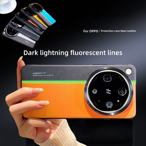 Funda Trasera de Cuero Mate de Lujo con Línea Fluorescente en Contraste para Oppo Find X9 Ultra Versión de Vidrio / Find X9s Pro - Product Image 3