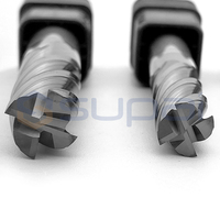 Fraise à queue SUPAL en acier rapide avec revêtement noir, 4 cannelures, hélicoïdale variable, spirale inégale, pour routeur CNC, OEM