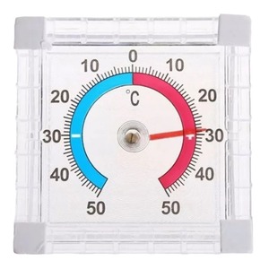 Termómetro de Dial, Plástico, Cuadrado, para Ventana o Puerta, Medidor de Temperatura Interior/Exterior, Rango de 50 Grados Celsius, Color Blanco - Product Image 2