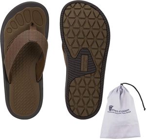 Sandali Bosirui con Supporto per l'Arco Plantare, <span class=keywords><strong>Ciabatte</strong></span> Casual Estive Sportive in Gomma, Fascia in EVA, Pelle e Tessuto di Cotone per Uomo BSR-S1127003 - Product Image 1