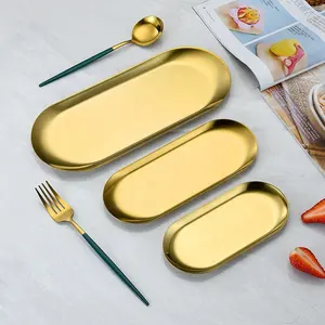 Sıcak satış tasarımları altın Metal servis tepsisi s özel Logo Metal iç dekorasyon servis tepsisi yaşam dekorasyon için