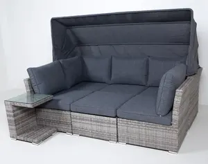 Bộ Sofa Ngoài Trời Đa Năng 5Pc Alu Mây Vườn Đặt Giường Tán