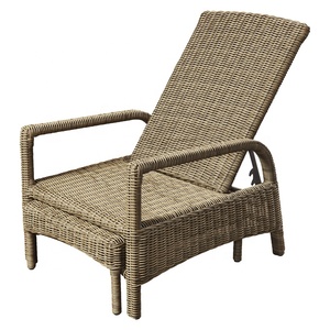 Modern Adjustable Wicker Aluminum Chaise Lounge Furniture <strong>Outdoor</strong> Garden Rattan <strong>Recliner</strong> <strong>Chair</strong> with Retractable Ottoman - Product Image 5