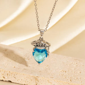 Nuova Collana Creativa per la Stagione di Laurea 2026, Ciondolo a Forma di <span class=keywords><strong>Cuore</strong></span> con Zirconi, Collana Moda Amore - Product Image 2