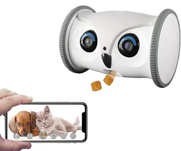 Wholesale Automatic Smart Pet Toy Interactive Owl Robot WIFI with1080P HD Video Camera Cat Dog Pet Supplies