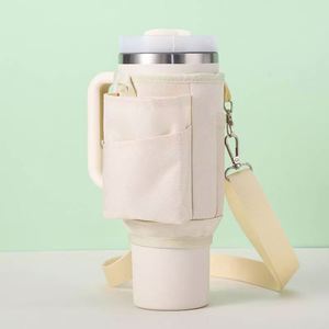Porte-gobelet isotherme en néoprène – Housse de bouteille d'eau réutilisable et écologique avec porte-clés, idéale pour l'extérieur, la maison et comme cadeau - Product Image 4