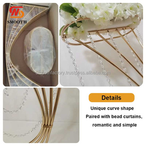 LEDA Bead Curtain <b>Decoration</b> Hot Selling Arc Gold Flower Stand Centerpieces <b>Table</b> for Wedding Events - Product Image 3