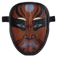 Prix d'usine haute luminosité led masque brillant contrôlé par l'application led masque drôle de fête fou