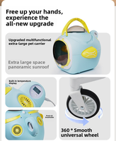 Poussette pour animaux de compagnie pliable et détachable à 4 roues, légère, pliable et détachable, pour chien de taille moyenne à grande
