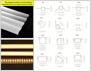 Oem Zwart Wit Plastic Polycarbonaat Lineaire Lamp Schaduw Duidelijke Afdrukken Ugr Frosted Pc Pmma Diffuser Cover Voor Led Profiel Licht