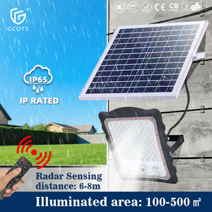 Solar <b>Flood</b> <b>Lights</b> with 6-8m Sensing Distance, Reduce Brightness After 1 Minute of Inactivity for Courtyard, Sidewalk,Factory - Product Image 1