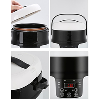 Mini cuiseur à riz intelligent portable 2L 12V/24V/220V, contrôle numérique, en acier inoxydable, wok électrique pour voiture, camping, camion
