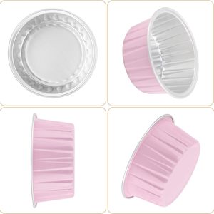 Disposable Aluminum Foil Mini Baking Cups with Plastic Lids Food Grade Tray 4oz Capacity <b>Cupcake</b> Liners Muffin Tins Wrappers - Product Image 3