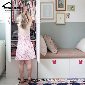 Bouton en alliage de Zinc en forme de papillon <span class=keywords><strong>bleu</strong></span> mignon de haute qualité 16mm pour enfants <span class=keywords><strong>commode</strong></span> et tiroir armoire poignées de traction pour chambre armoire utilisation - Product Image 5