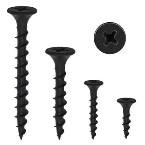 Sunpoint Custom Wholesale Hardware Furniture Self Tapping Gypsum Phosphated Black Manufacturers Flat Head Screws Drywall Screw