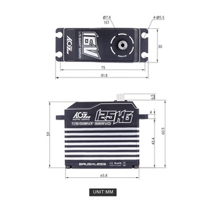 Servo A280BVSW 4S 16V <span class=keywords><strong>Mega</strong></span> Torque 125KG 0.08Seg de Alta Velocidad, Programable, Sin Escobillas, Impermeable, Escala Gigante 1/5 - Product Image 3