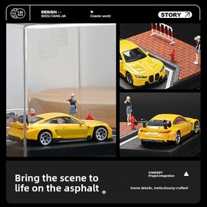 Modèle de voiture à l'échelle 1:64, mini scène de rue, verdure, mur gris, route, <span class=keywords><strong>garage</strong></span>, place de stationnement, cadeau d'anniversaire pour garçon - Product Image 4