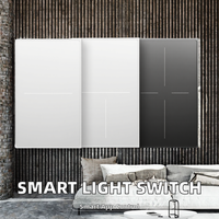 Panneau mural pour interrupteur tactile intelligent WiFi/ZigBee 1/2/3/4 boutons UE/US, contrôle par application domestique, verre rétro étoile plume