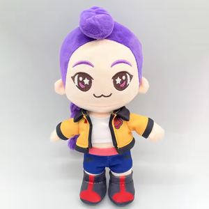 Usine de jouets en peluche personnalisés Shengye, adorable figurine en peluche de fille en broderie de dessin animé violette avec vêtements, lunettes, chaussures
