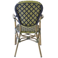 en osier pour patio vert français fauteuils meubles d'extérieur jardin café rotin aluminium salle à manger chaises de bistro