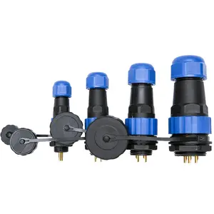SP16 IP68 Waterproof Aviation Connector 2/3/4/5/6/7/9 pin Male Plug & Female Socket Back Nut Wire Terminal Block Panel